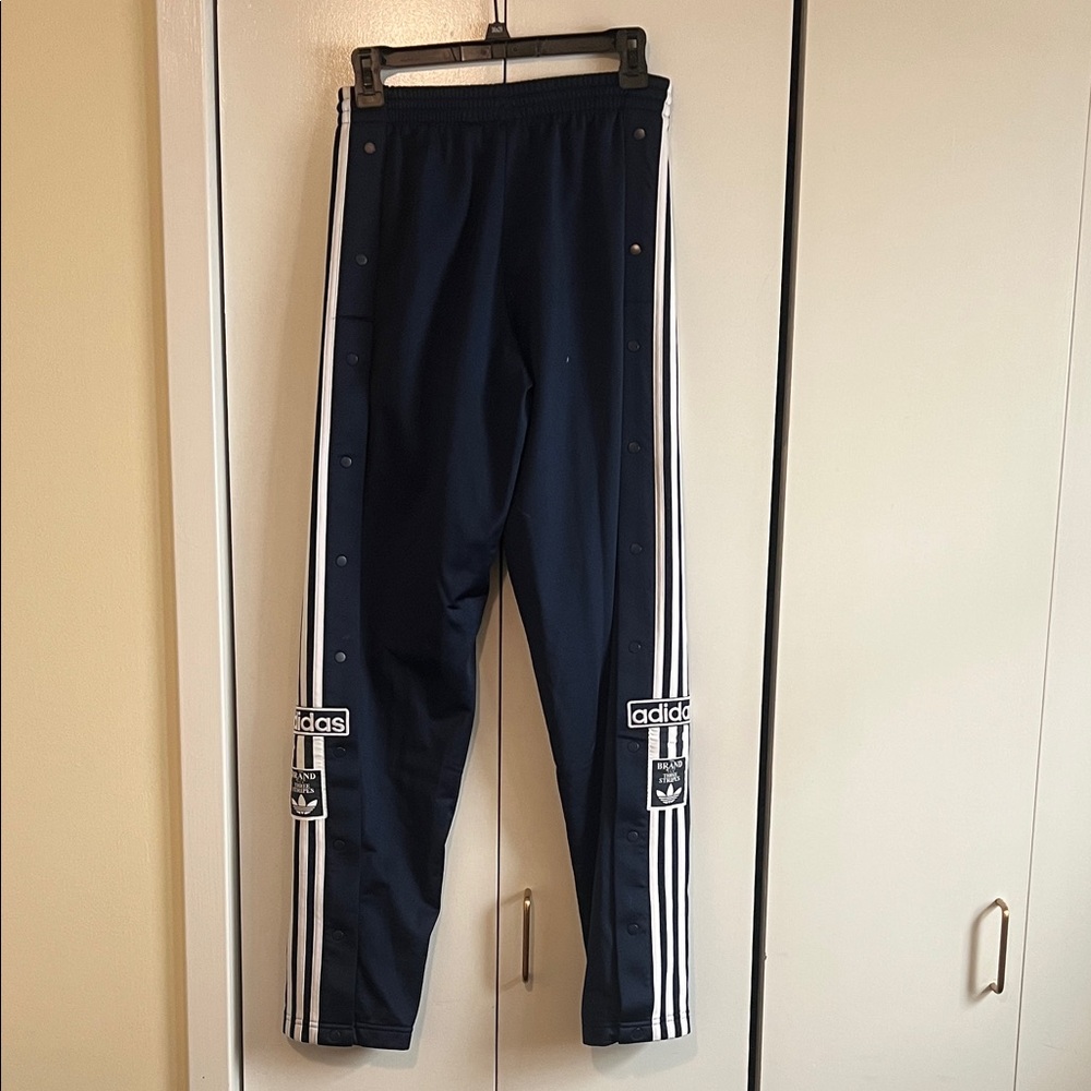 adidas Navy Blue Track Pants with White Stripes